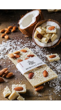 Шоколад кокосовый с миндалем и кокосом 25 г.