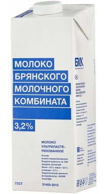 Молоко "БМК" ультрапастеризованное 3,2% 1л.