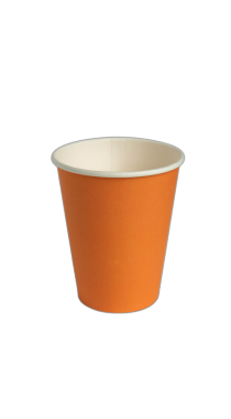 Стакан 300-400 мл бум. однослойный Оранжевый (50 шт/туба 1000/кор)