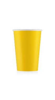 Стакан бумажный одноразовый 250 мл. ЖЕЛТЫЙ