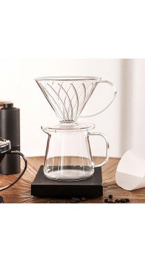 Стеклянный питчер для заваривания кофе с воронкой