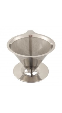 Воронка металическая маленькая для заваривания фильтр кофе с подставкой на 4 отверстия