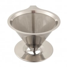 Воронка металическая маленькая для заваривания фильтр кофе с подставкой на 4 отверстия