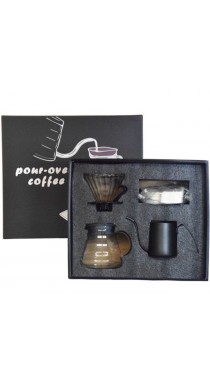 Подарочный набор бариста (воронка, фильтры, чайник и питчер с носиком) уценка
