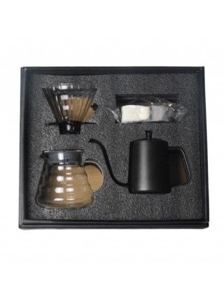 Подарочный набор бариста (воронка, фильтры, чайник и питчер с носиком)