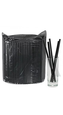 Трубочки прямые черные 240*8 мм