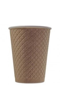 Стакан бумажный рифленый двухслойный 300 мл. Waffle Kraft